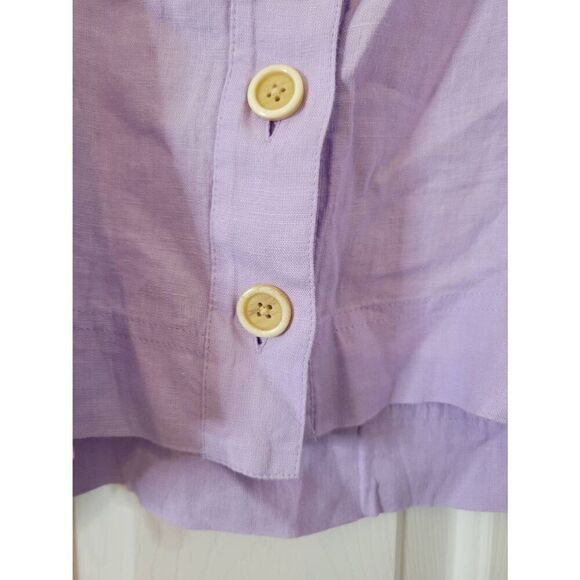 J. Crew Squareneck button-up top in linen, Purple M NWT $98 - Picture 4 of 10